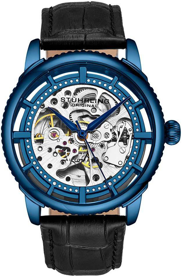 Stührling Original Herrklocka 3933.2 Winchester Skelettskuren/Läder - Stührling Original