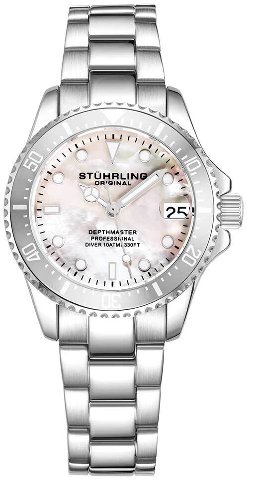 Stührling Original Damklocka 3950L.1 Depthmaster Antikvit/Stål Ø32 - Stührling Original