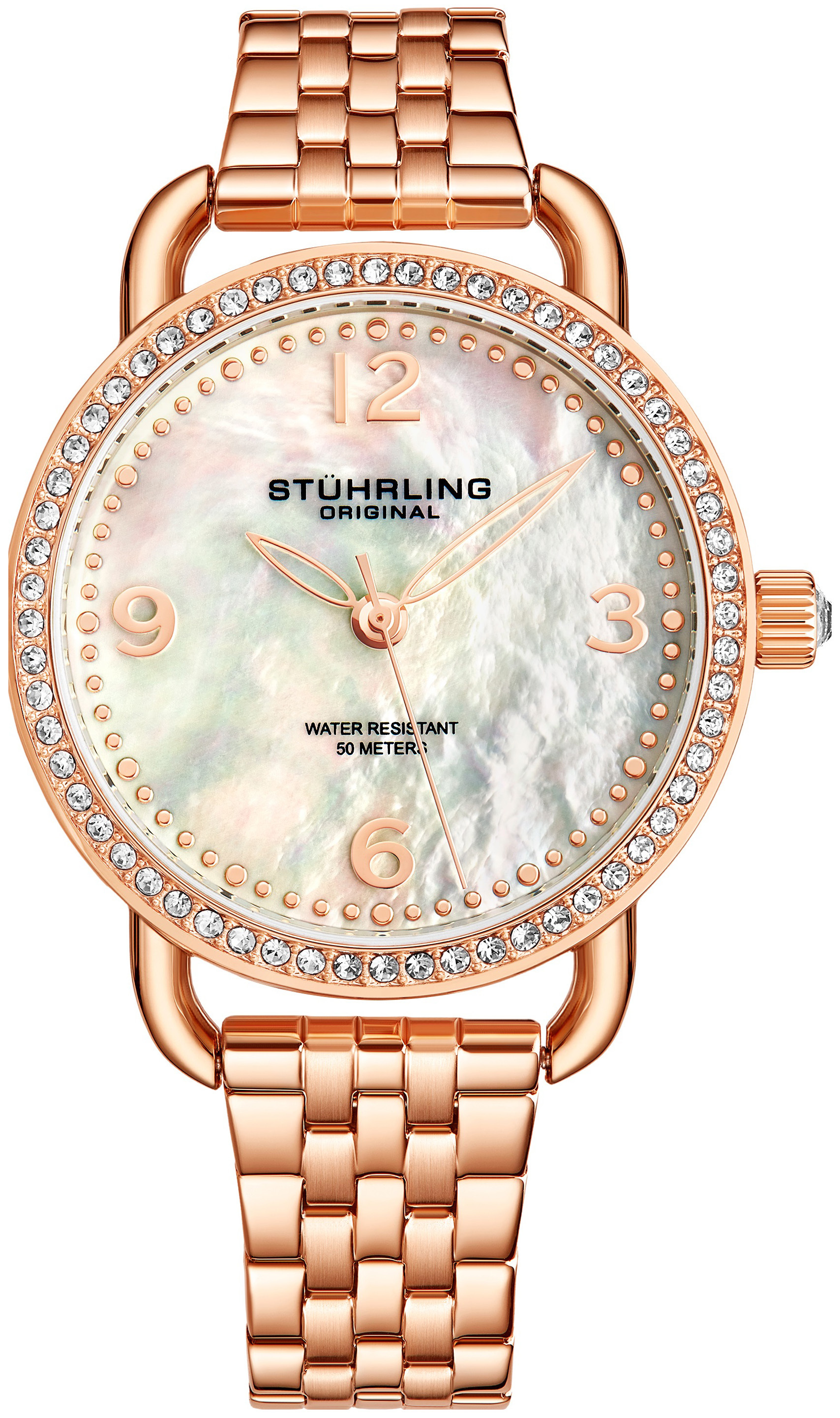 Stührling Original Damklocka 3955.5 Symphony Vit/Roséguldstonat - Stührling Original