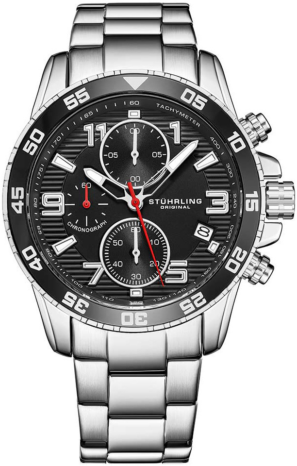 Stührling Original Herrklocka 3957.1 Concorso Svart/Stål Ø40 mm - Stührling Original