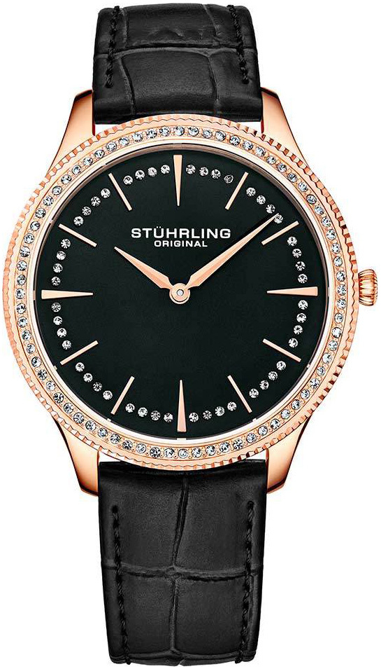 Stührling Original Damklocka 3985.4 Symphony Svart/Läder Ø38 mm - Stührling Original