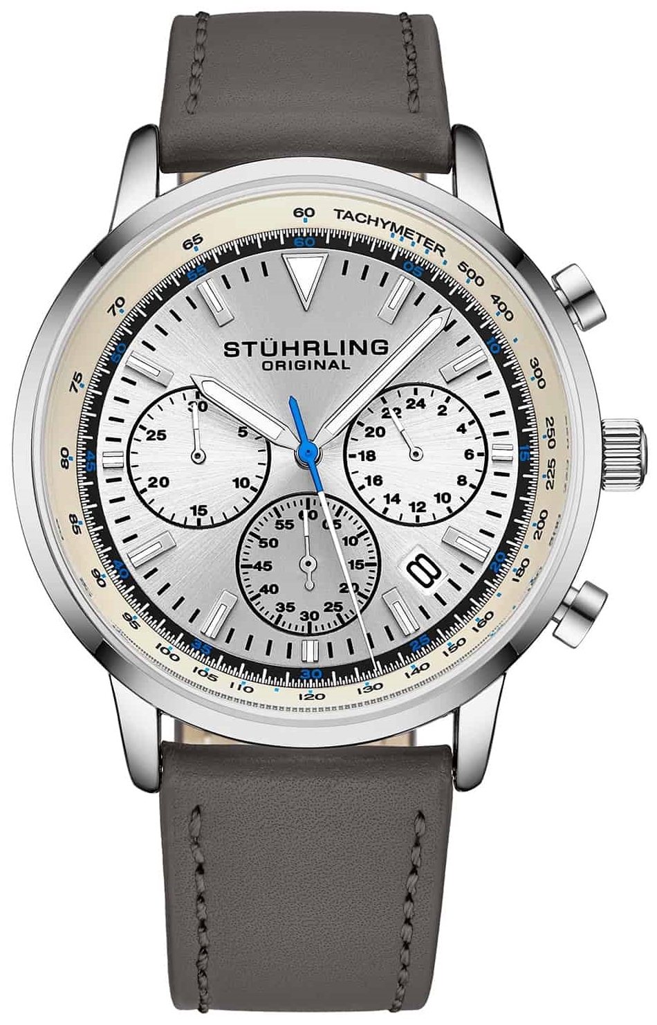 Stührling Original Herrklocka 3986L.1 Monaco Silverfärgad/Läder - Stührling Original