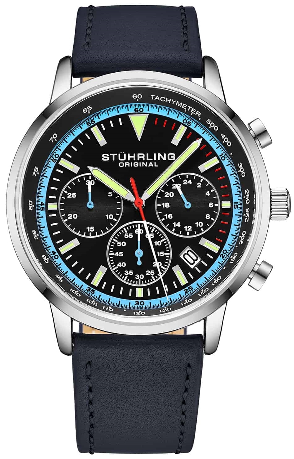 Stührling Original Herrklocka 3986L.2 Monaco Svart/Läder Ø44 mm - Stührling Original