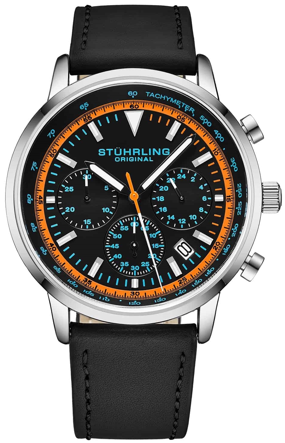 Stührling Original Herrklocka 3986L.3 Monaco Svart/Läder Ø44 mm - Stührling Original