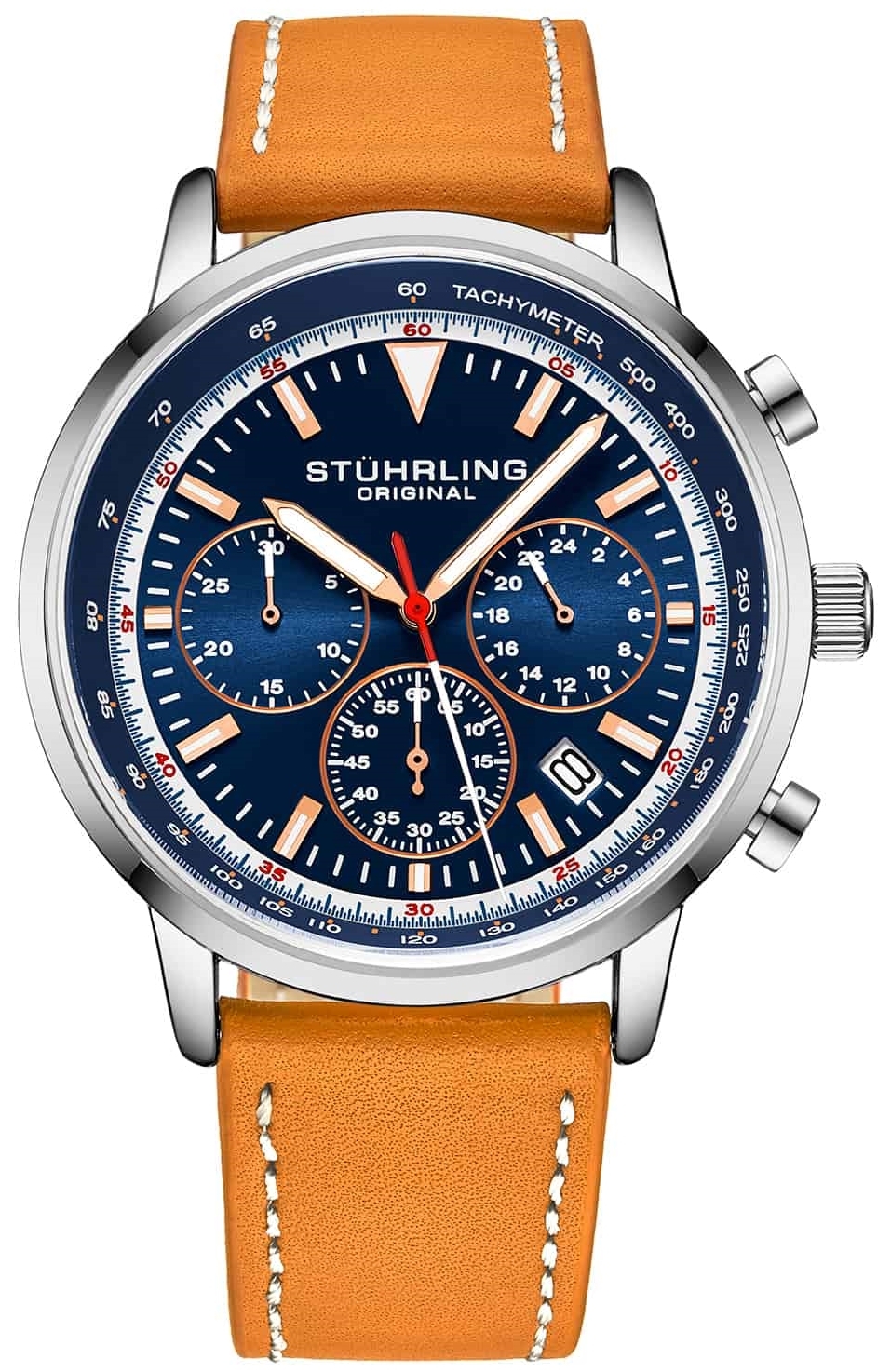 Stührling Original Herrklocka 3986L.4 Monaco Blå/Läder Ø44 mm - Stührling Original