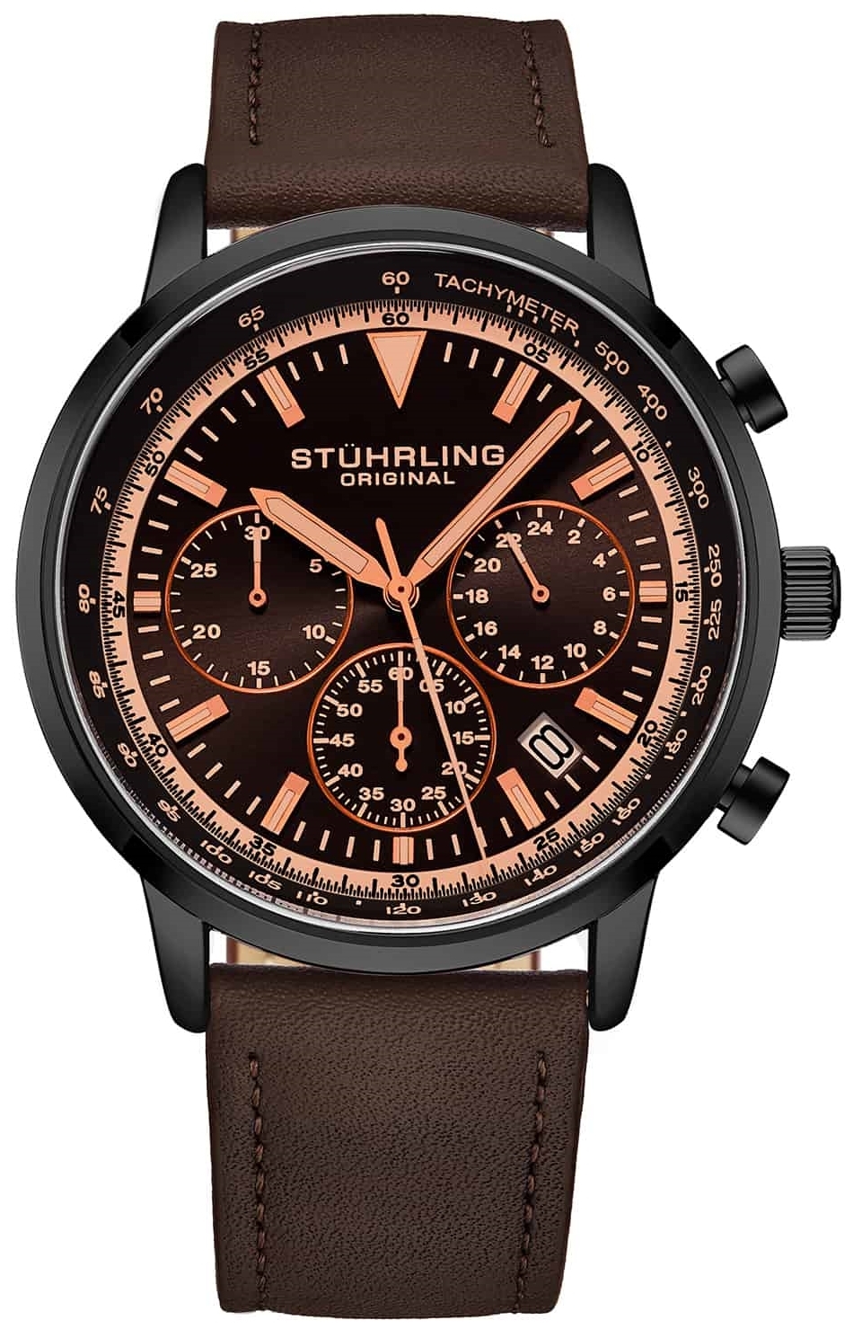 Stührling Original Herrklocka 3986L.5 Monaco Brun/Läder Ø44 mm - Stührling Original