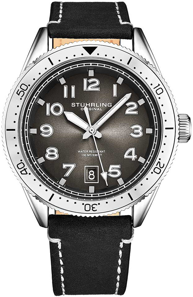 Stührling Original Herrklocka 3989.3 Monaco Grå/Läder Ø42 mm - Stührling Original