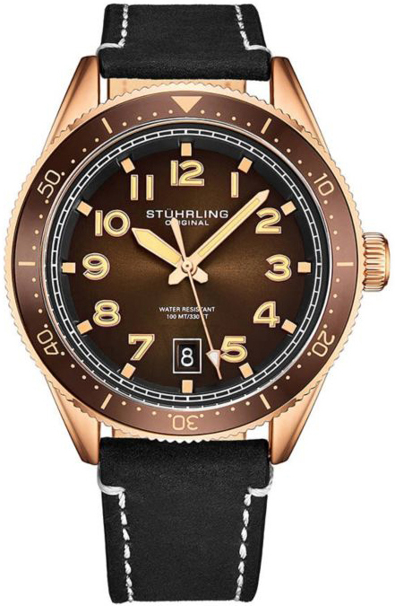 Stührling Original Herrklocka 3989.4 Monaco Brun/Läder Ø42 mm - Stührling Original