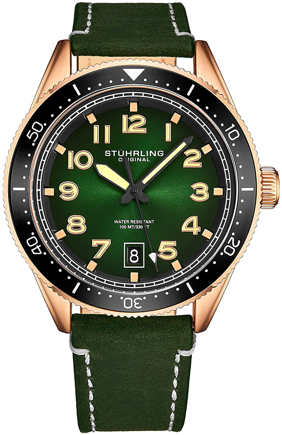 Stührling Original Herrklocka 3989.5 Monaco Grön/Läder Ø42 mm - Stührling Original