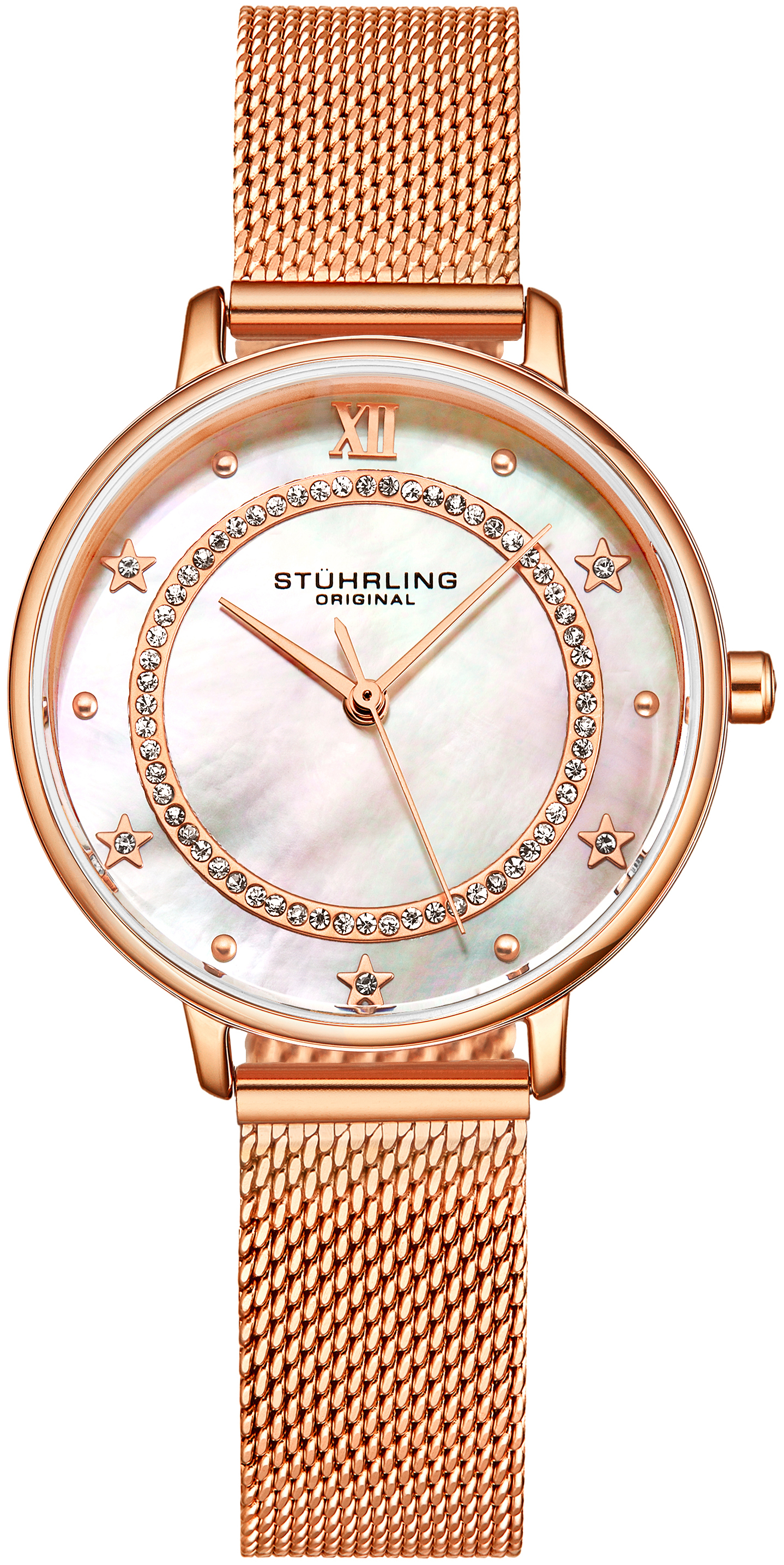 Stührling Original Damklocka 3993.4 Monaco Vit/Roséguldstonat stål - Stührling Original