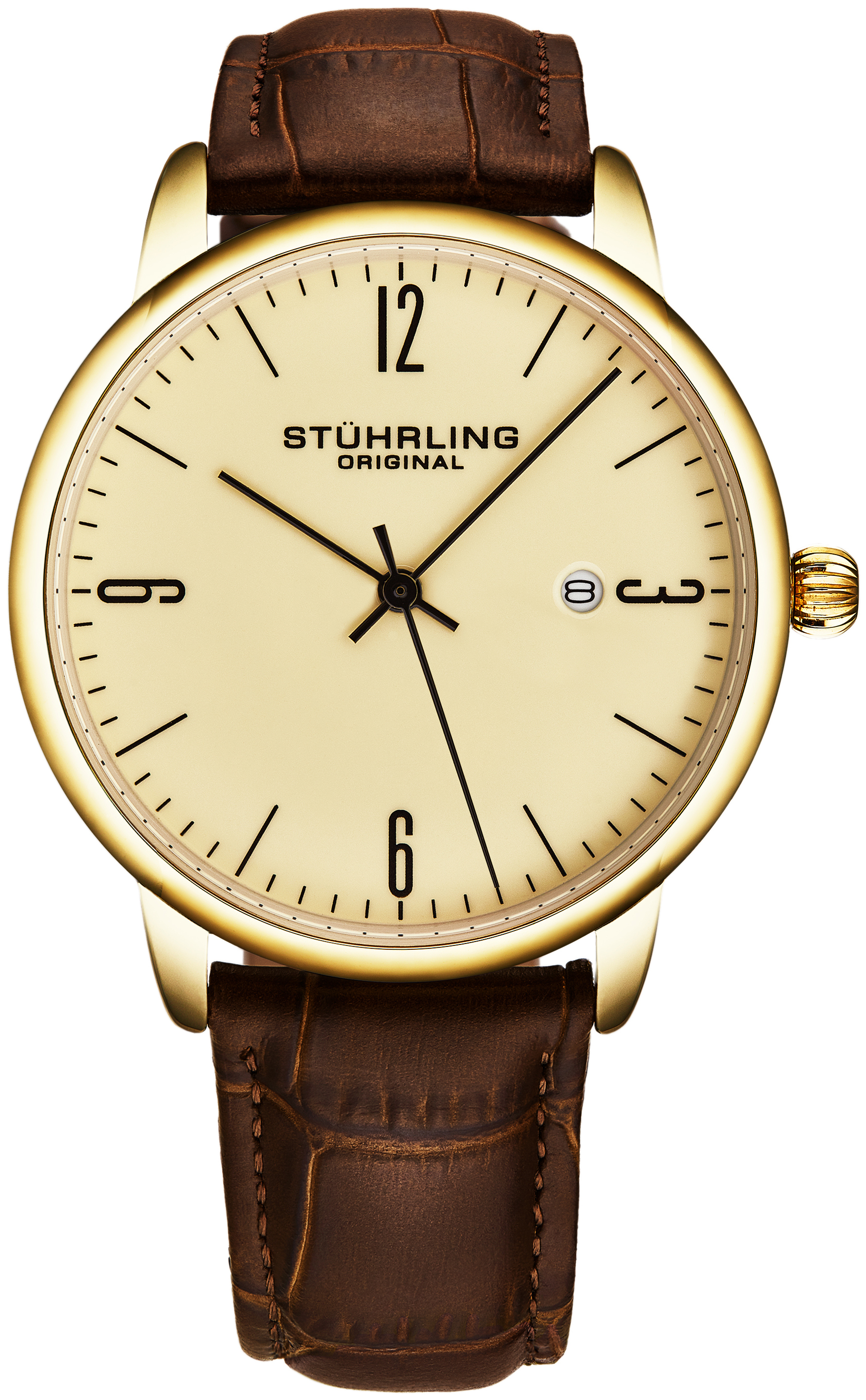 Stührling Original Herrklocka 3997A.8 Classic Guld/Läder Ø40 mm - Stührling Original