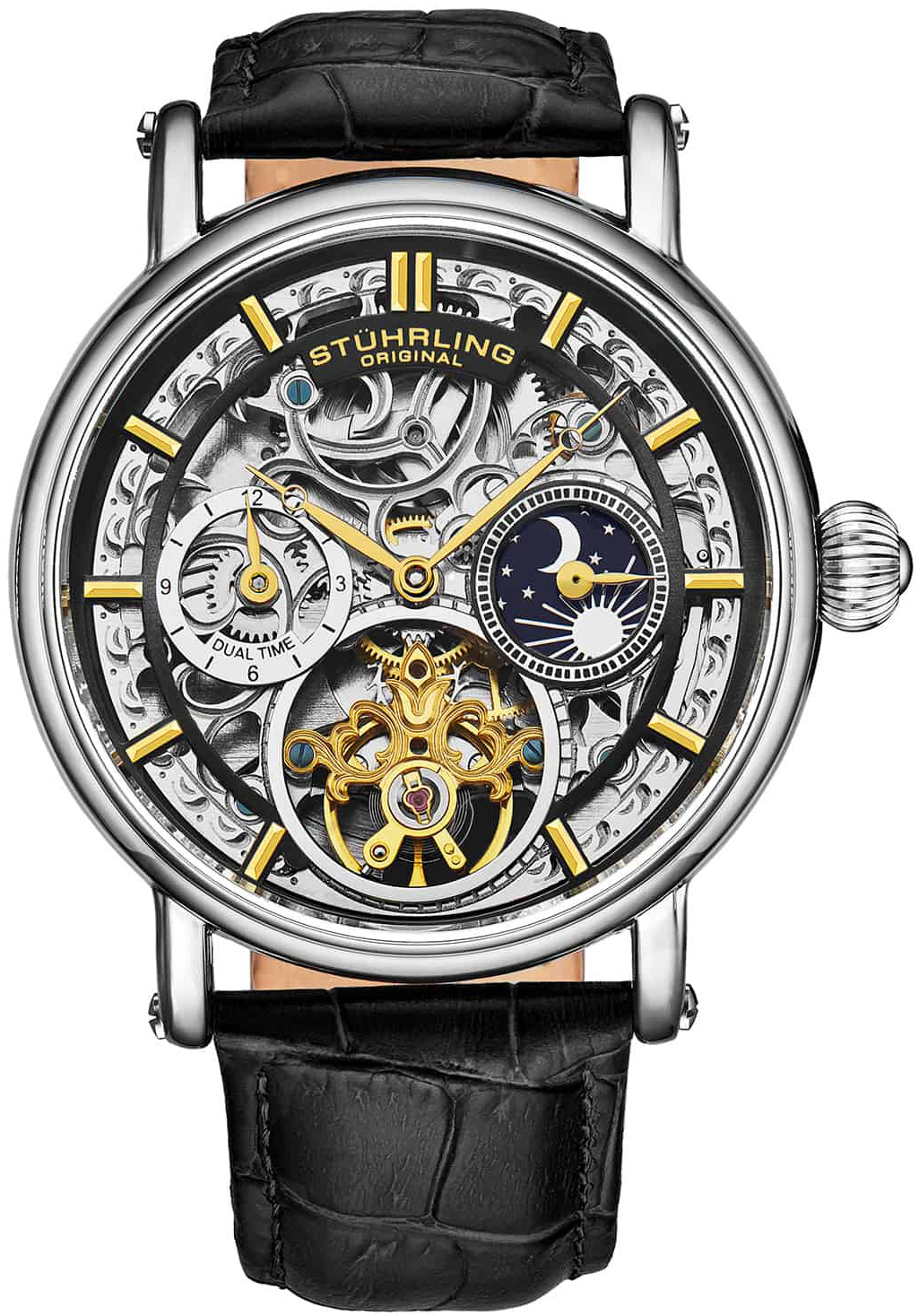 Stührling Original Herrklocka 4000.2 Legacy Skelettskuren/Läder - Stührling Original