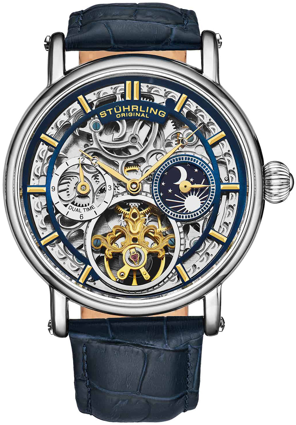 Stührling Original Herrklocka 4000.3 Legacy Skelettskuren/Läder - Stührling Original