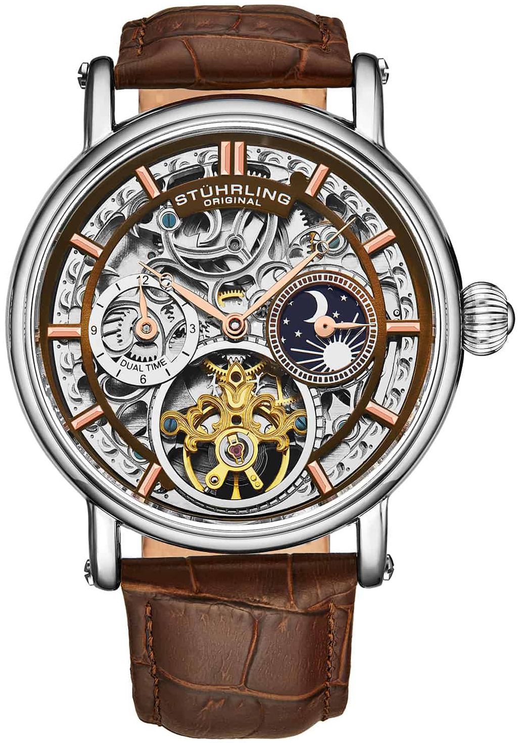 Stührling Original Herrklocka 4000.4 Legacy Skelettskuren/Läder - Stührling Original