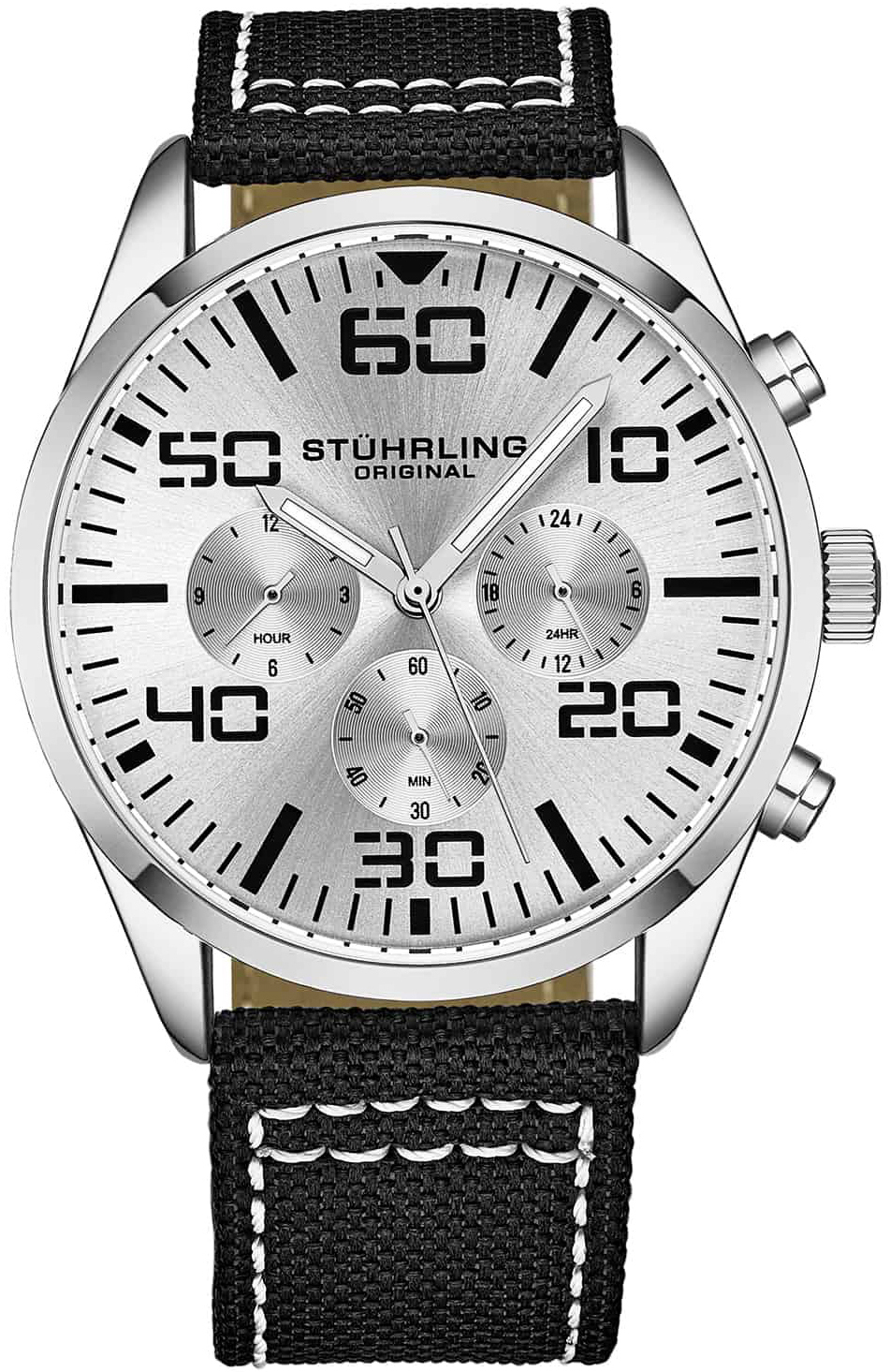 Stührling Original Herrklocka 4001.1 Aviator Silverfärgad/Läder - Stührling Original