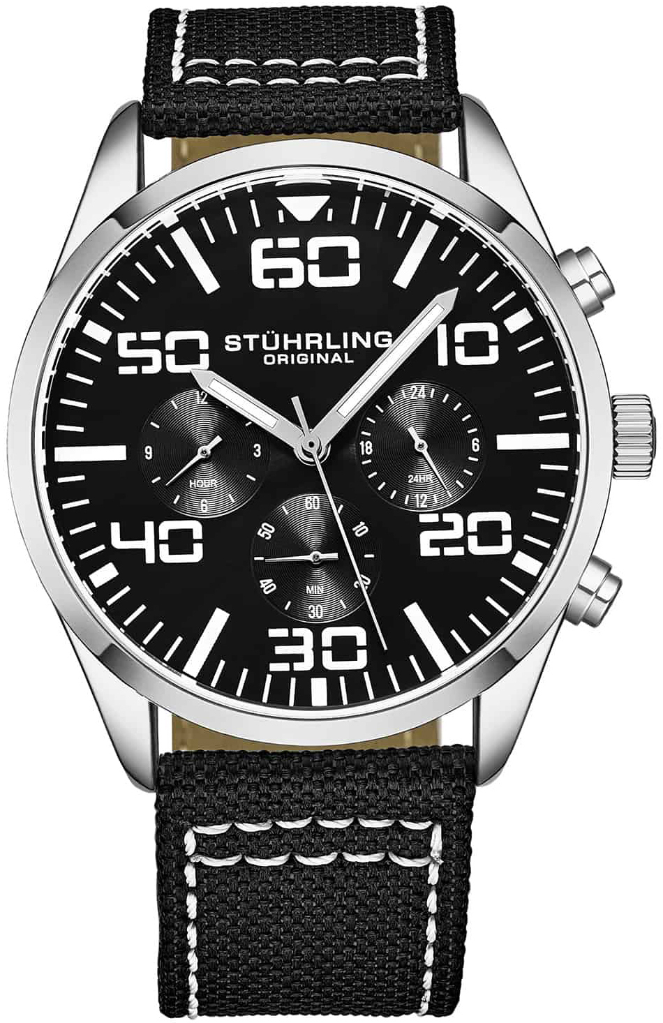 Stührling Original Herrklocka 4001.2 Aviator Svart/Läder Ø42 mm - Stührling Original