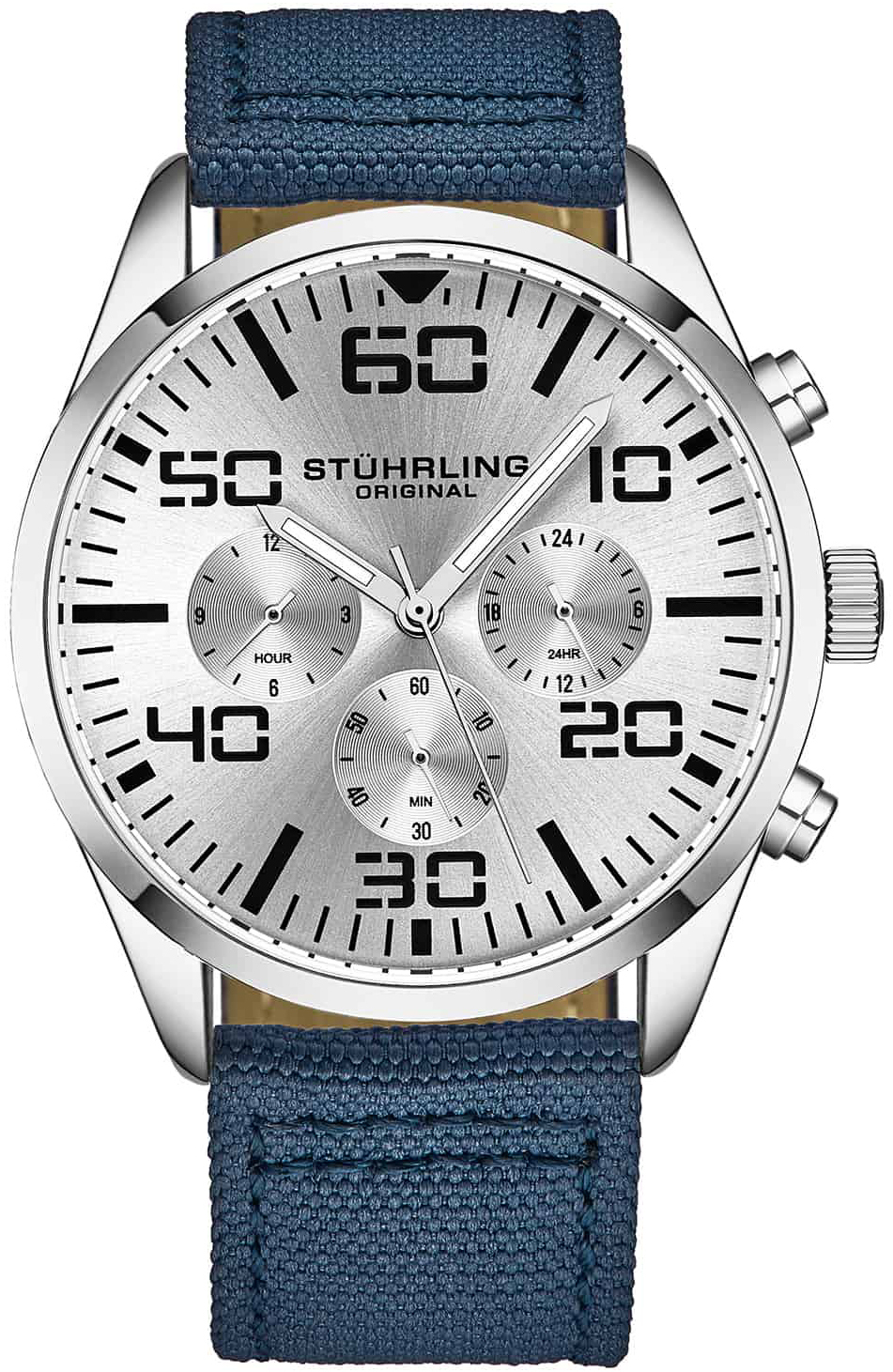 Stührling Original Herrklocka 4001.3 Aviator Silverfärgad/Läder - Stührling Original