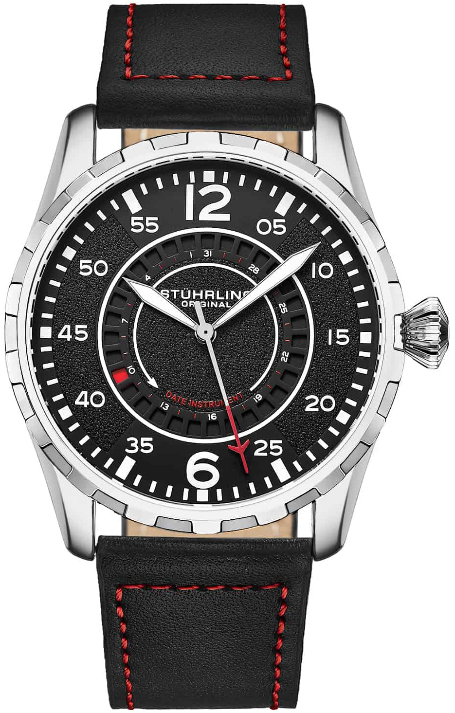 Stührling Original Herrklocka 4002.1 Aviator Svart/Läder Ø44 mm - Stührling Original