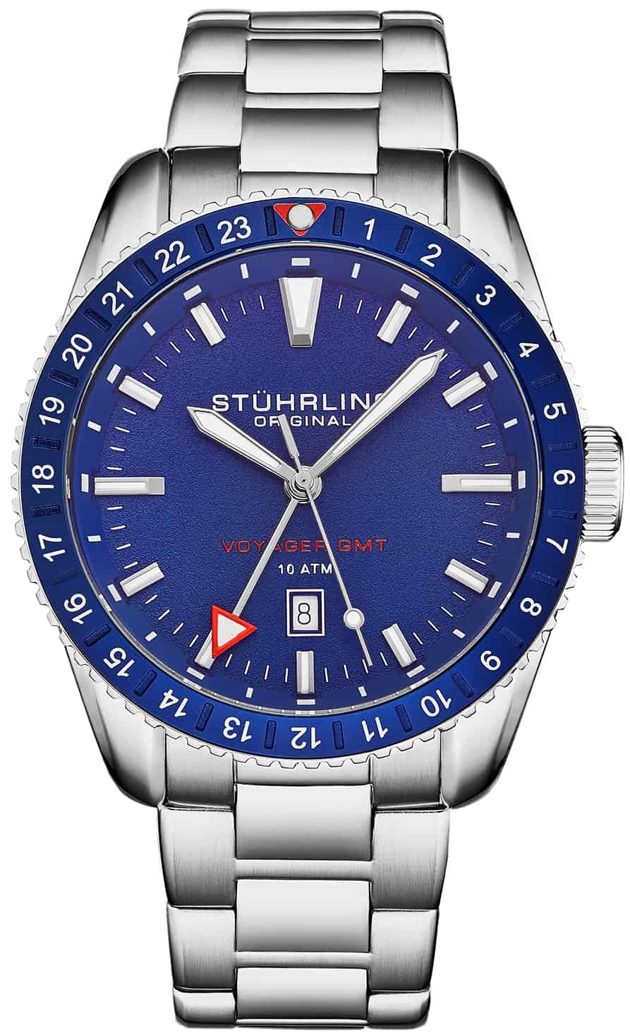 Stührling Original Herrklocka 4017.2 Voyager GMT Blå/Stål Ø42 mm - Stührling Original