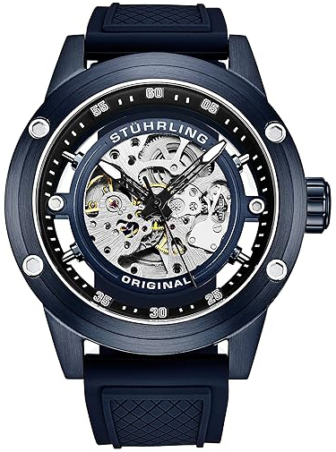 Stührling Original Herrklocka 4034.2 Grandiose Skelettskuren/Gummi - Stührling Original