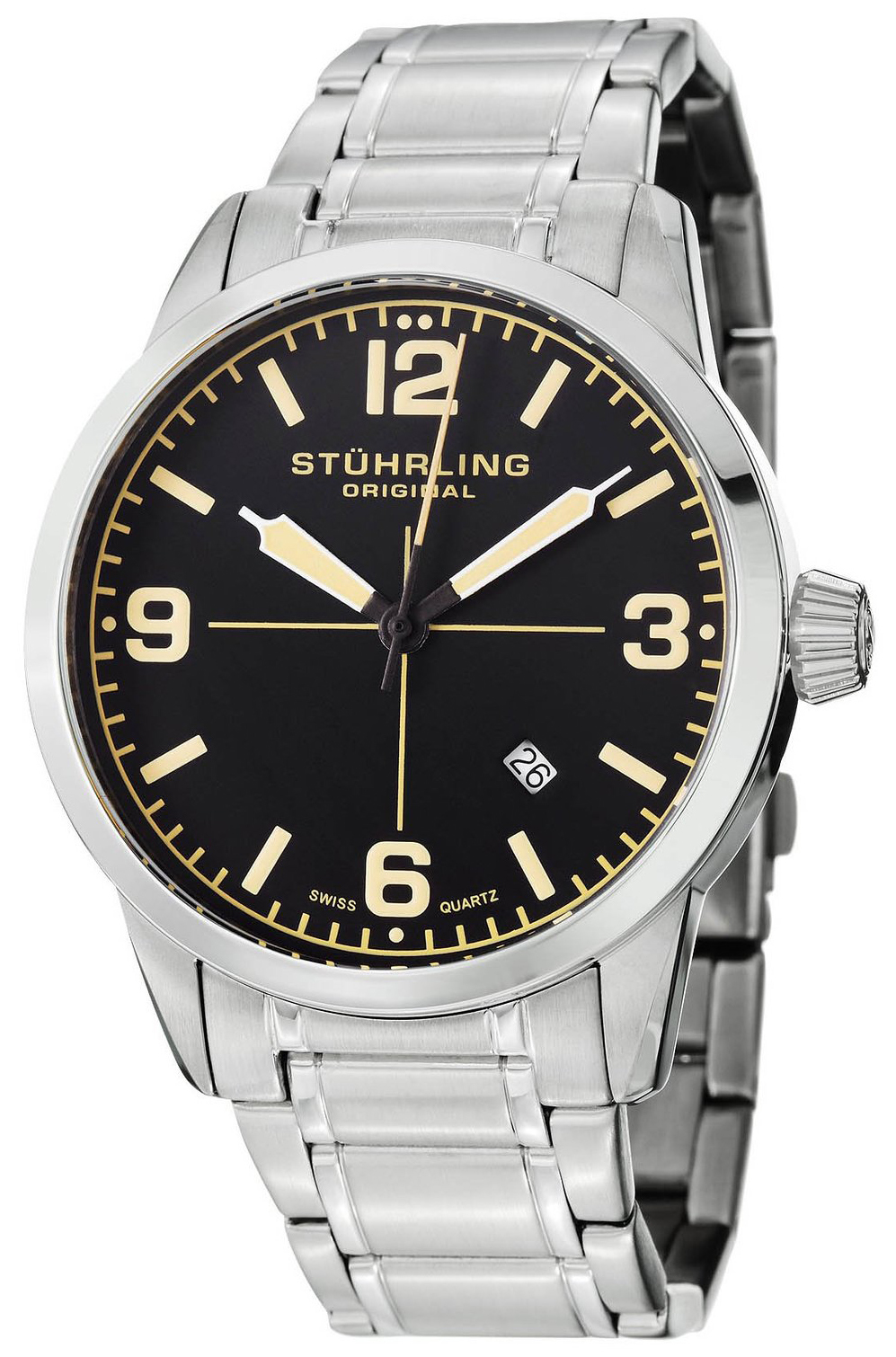 Stührling Original Herrklocka 449B.331168 Svart/Stål Ø42 mm - Stührling Original