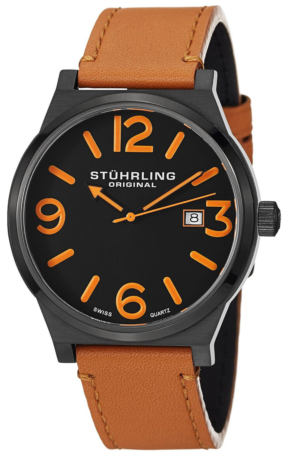 Stührling Original Herrklocka 454.3355K1 Svart/Läder Ø42 mm - Stührling Original