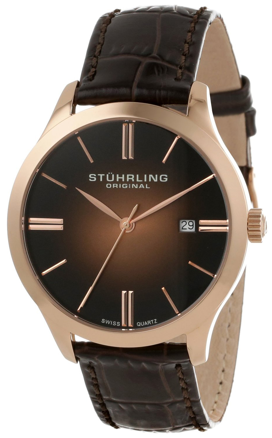 Stührling Original Herrklocka 490.3345K14 Guldtonad/Läder Ø42 mm - Stührling Original