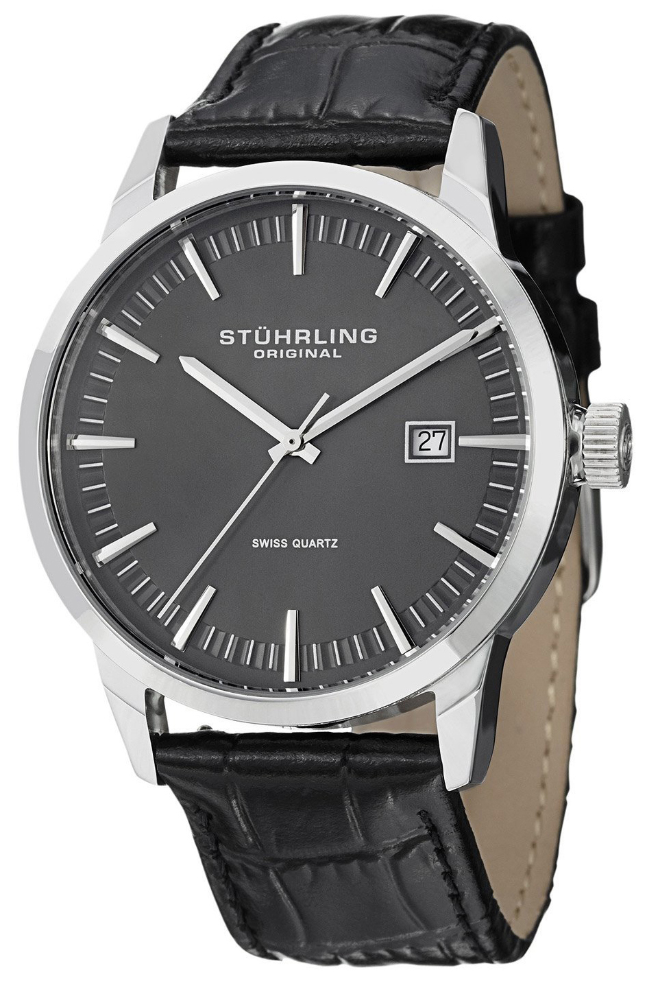 Stührling Original Herrklocka 555A.02 Grå/Läder Ø42 mm - Stührling Original