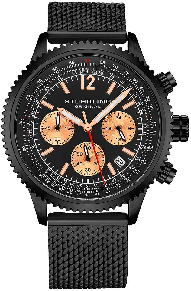 Stührling Original Herrklocka 669M.05 Monaco Svart/Stål Ø42 mm - Stührling Original