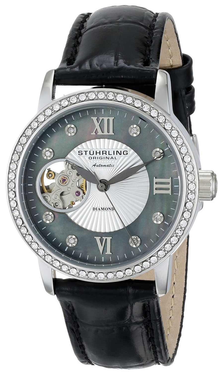 Stührling Original Damklocka 710.02 Svart/Läder Ø34 mm - Stührling Original