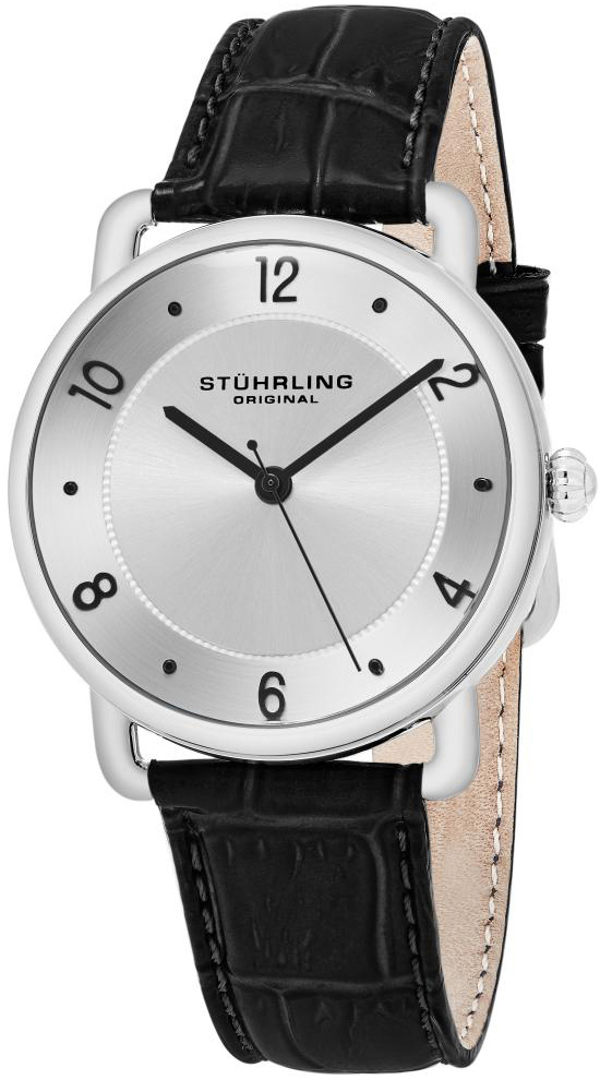 Stührling Original 844.02 Symphony Silverfärgad/Läder Ø39 mm - Stührling Original