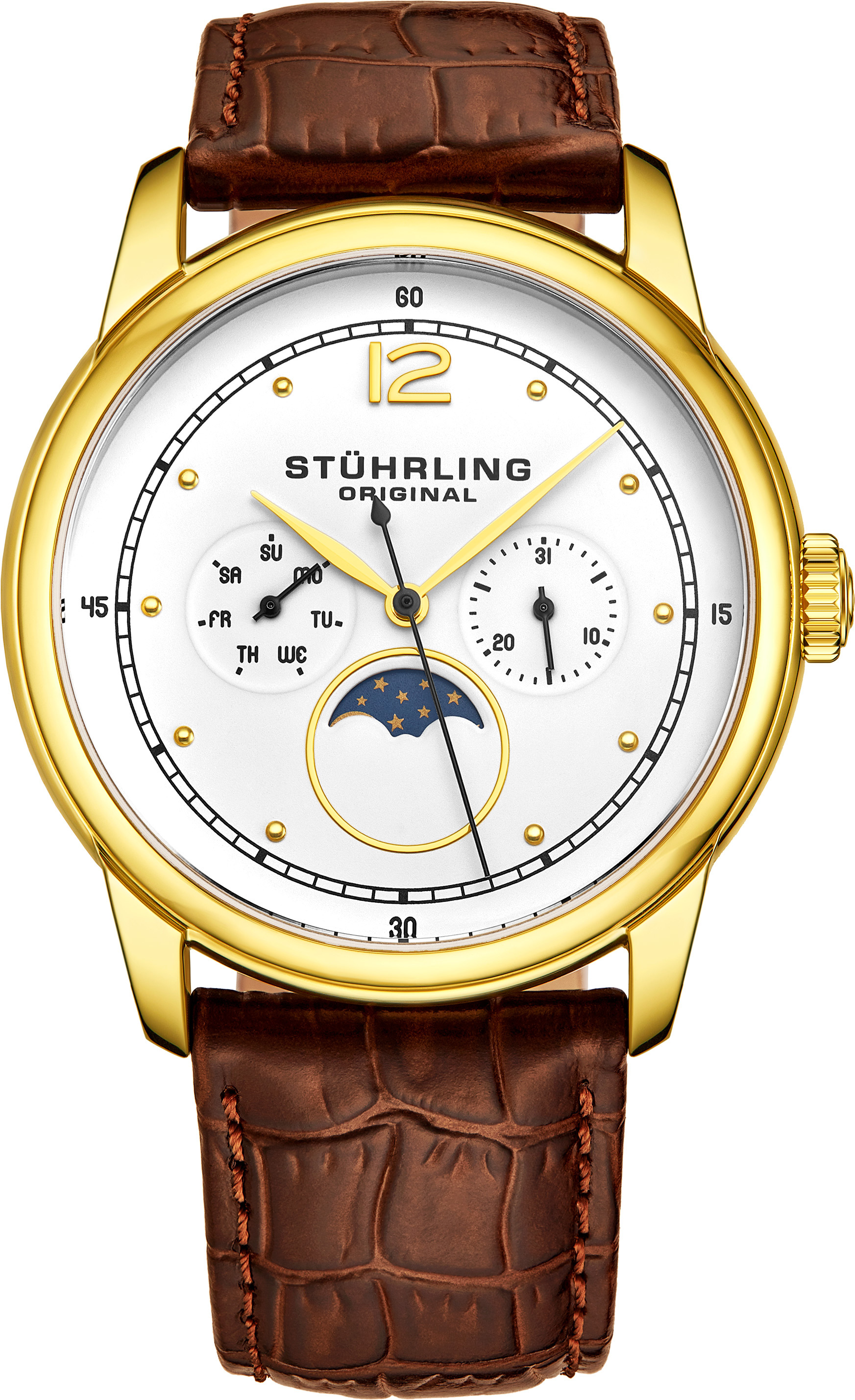 Stührling Original Herrklocka 898.03 Symphony Vit/Läder Ø39 mm