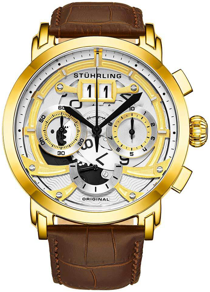 Stührling Original Herrklocka 926.03 Andover Silverfärgad/Läder - Stührling Original