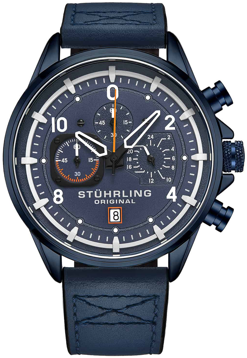 Stührling Original Herrklocka 929.03 Aviator Blå/Läder Ø45 mm - Stührling Original