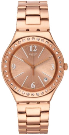 Swatch Damklocka YGG105 Classic Guldtonad/L&auml;der &Oslash;37.4 mm