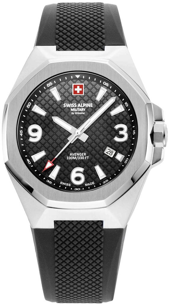 Swiss Alpine Military Herrklocka 7005.1837 Typhoon Svart/Gummi &Oslash;42 mm