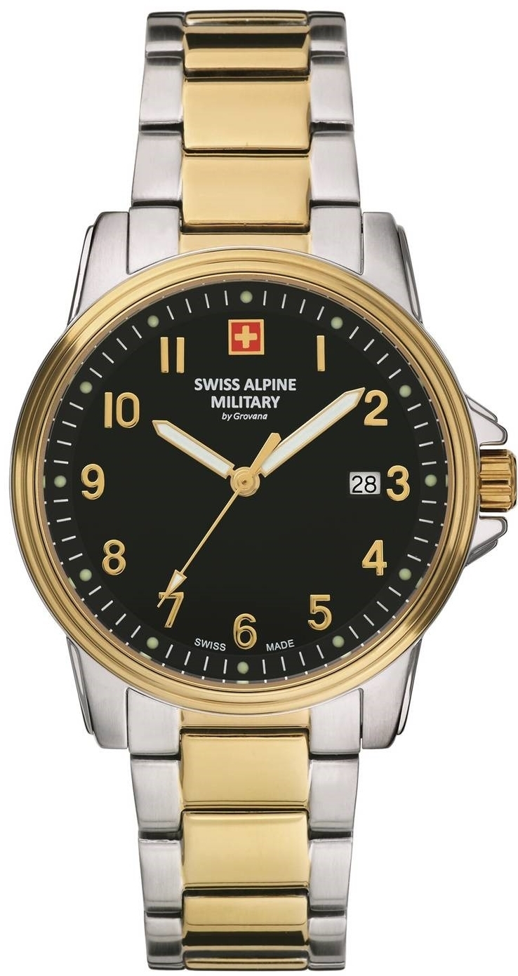 Swiss Alpine Military Herrklocka 7011.1147 Classic Svart/Guldtonat - Swiss Alpine Military