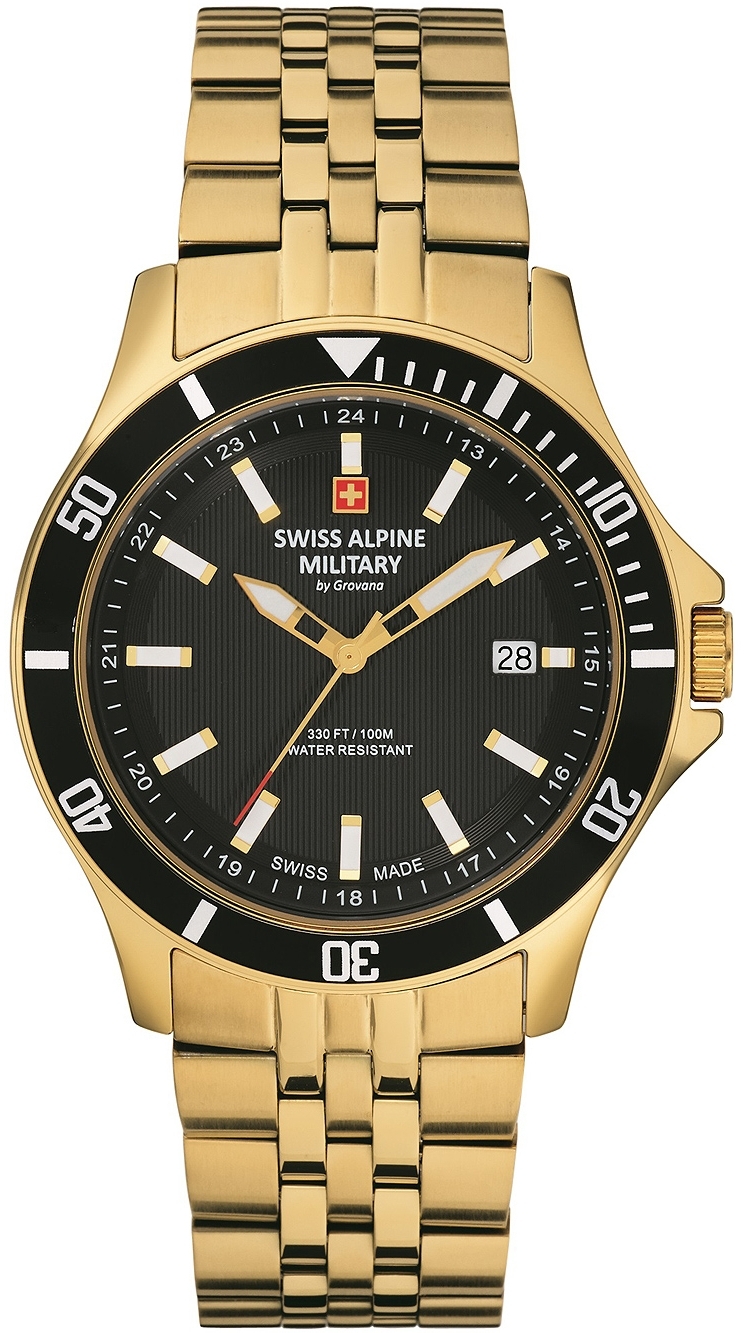 Swiss Alpine Military Herrklocka 7022.1117 Classic Svart/Gulguldtonat - Swiss Alpine Military