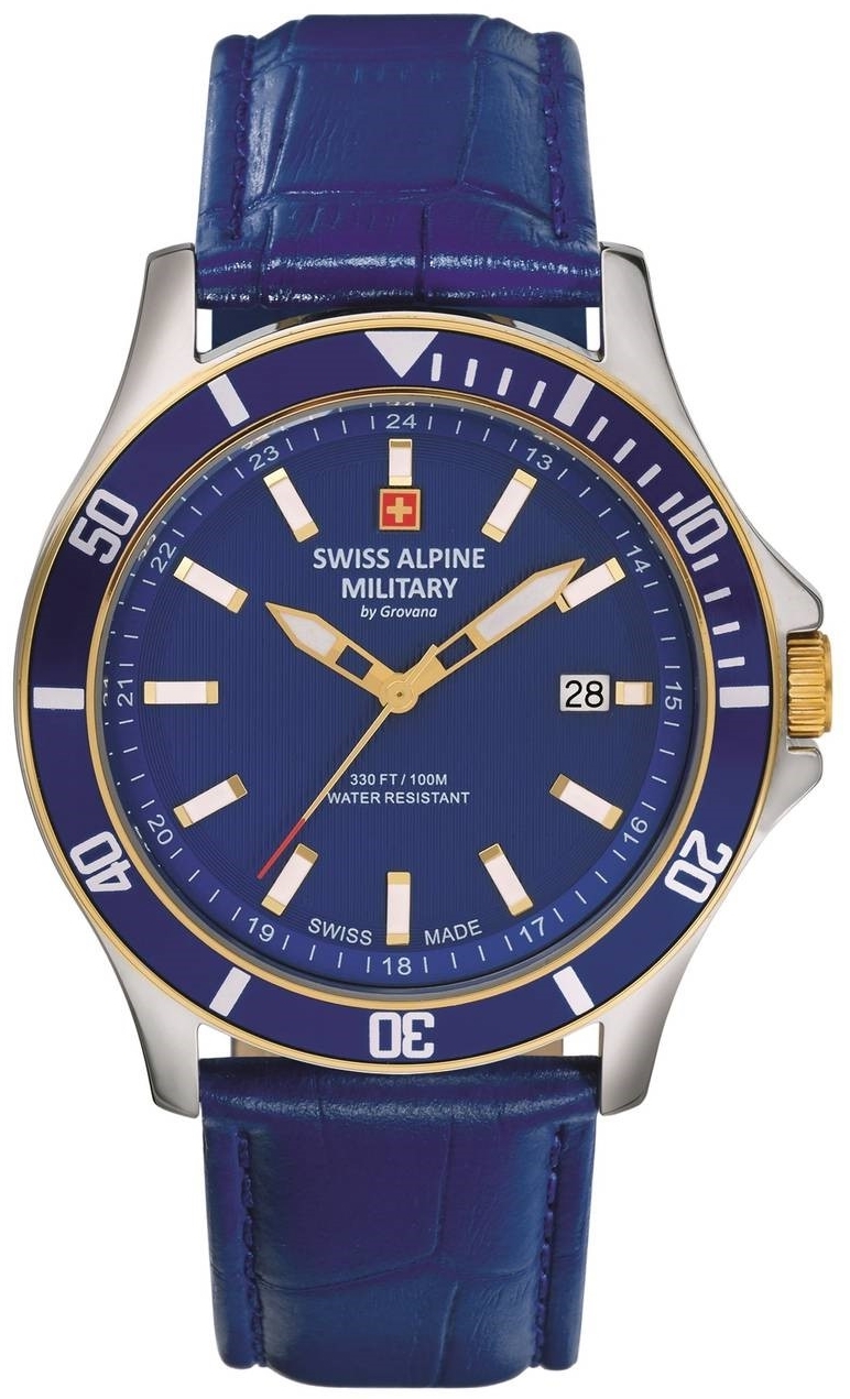 Swiss Alpine Military Herrklocka 7022.1545 Challenger Blå/Läder - Swiss Alpine Military