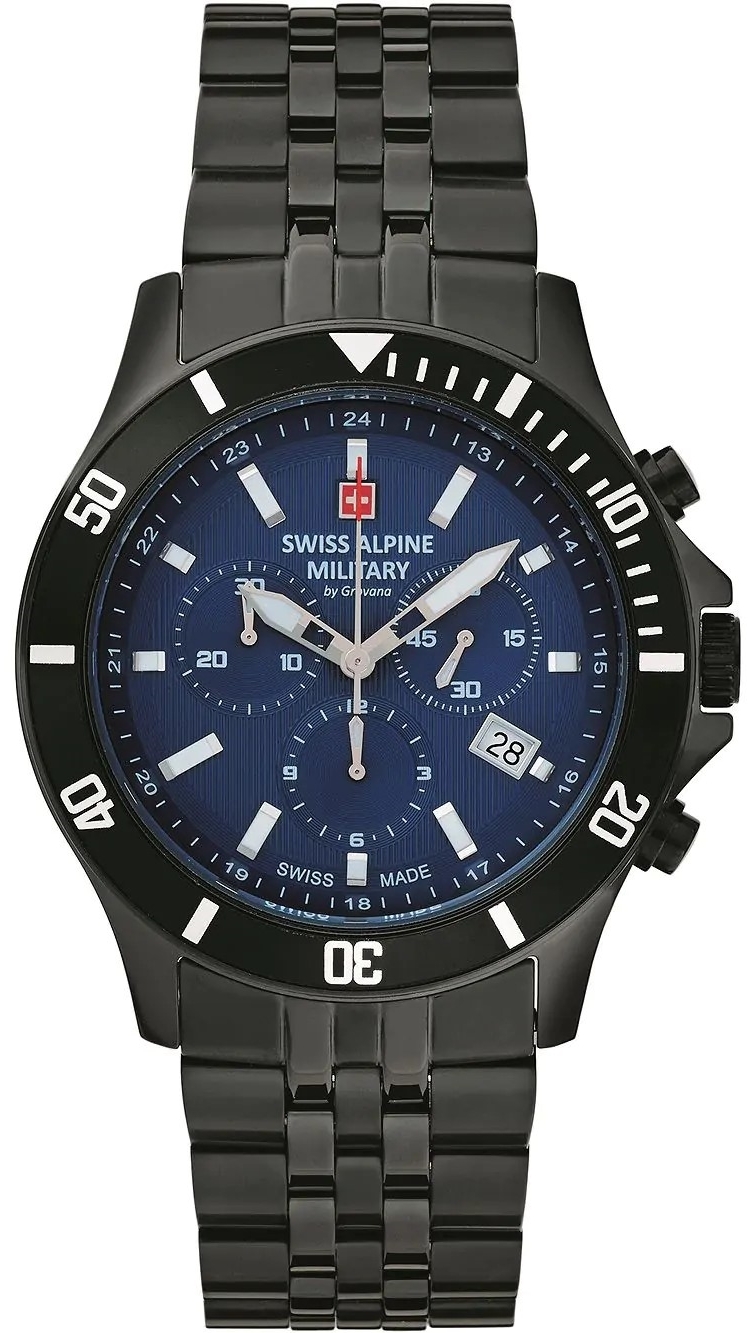 Swiss Alpine Military Herrklocka 7022.9175 Chrono Blå/Stål Ø42 mm - Swiss Alpine Military