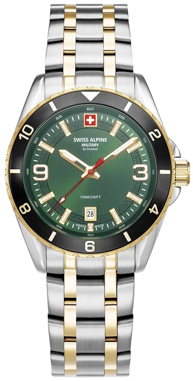 Swiss Alpine Military Herrklocka 7034.1148 Sierra Grön/Stål Ø42 mm - Swiss Alpine Military