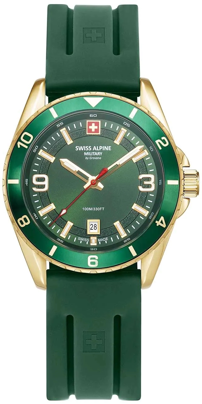 Swiss Alpine Military Herrklocka 7034.1814 Sierra Grön/Gummi Ø42 mm - Swiss Alpine Military