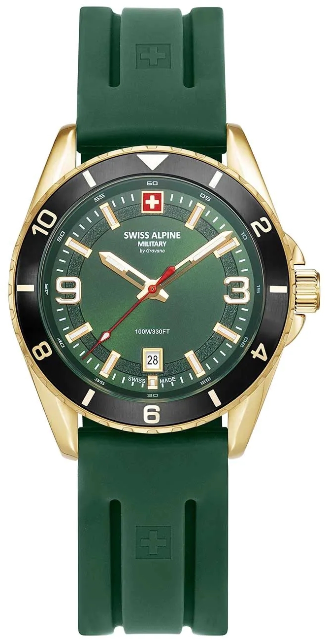 Swiss Alpine Military Herrklocka 7034.1818 Sierra Grön/Gummi Ø42 mm - Swiss Alpine Military
