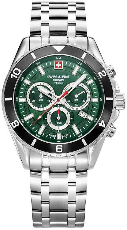 Swiss Alpine Military Herrklocka 7034.9138 Sierra Grön/Stål Ø43 mm - Swiss Alpine Military