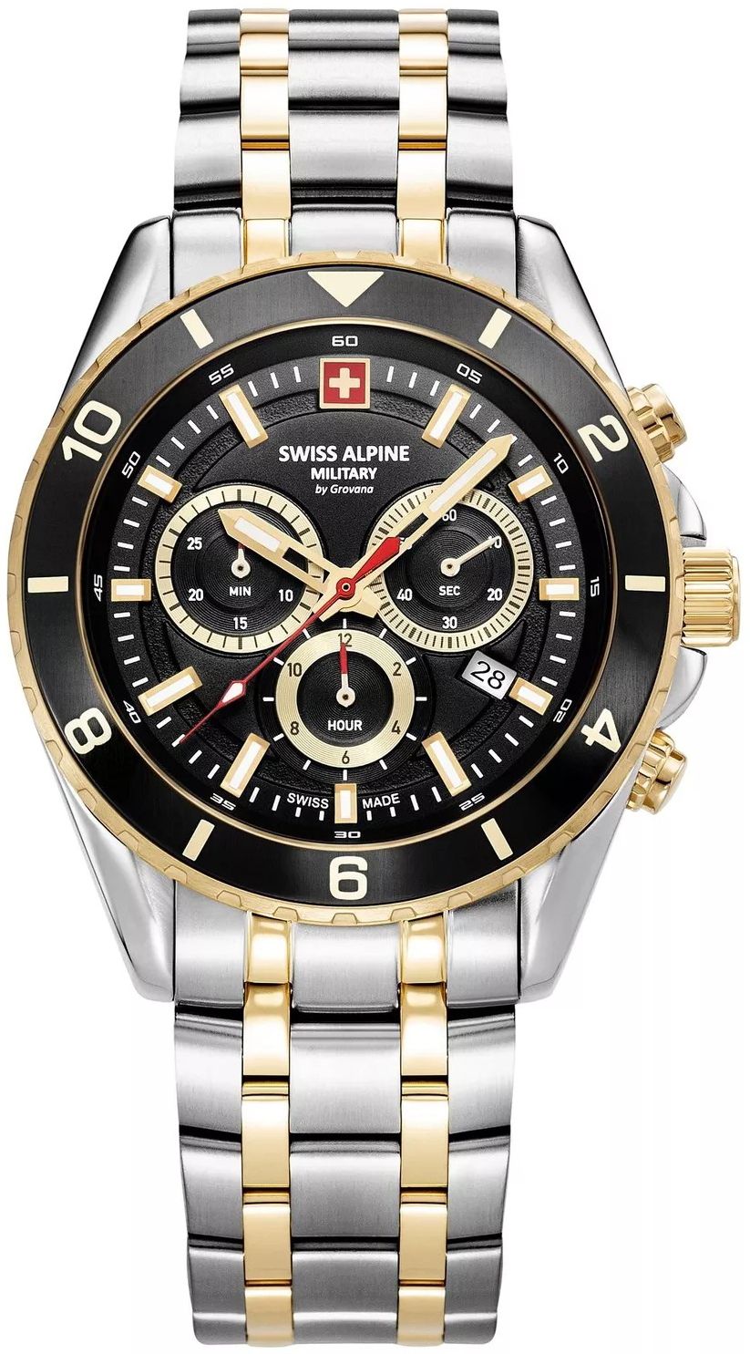 Swiss Alpine Military Herrklocka 7034.9147 Sierra Svart/Gulguldtonat - Swiss Alpine Military