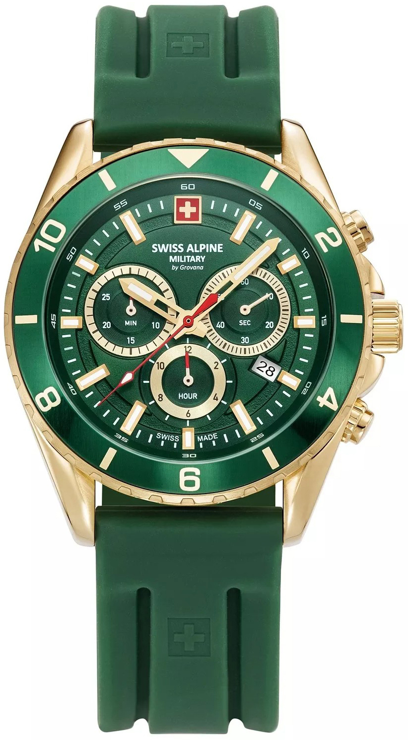 Swiss Alpine Military Herrklocka 7034.9814 Sierra Grön/Gummi Ø43 mm - Swiss Alpine Military