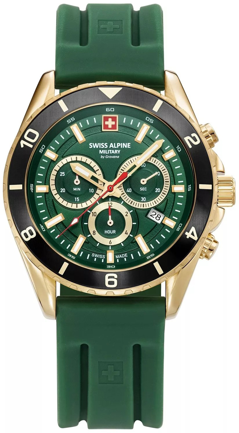Swiss Alpine Military Herrklocka 7034.9818 Sierra Grön/Gummi Ø43 mm - Swiss Alpine Military