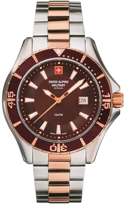 Swiss Alpine Military Herrklocka 7040.1156 Nautilus Brun/Stål Ø46 mm