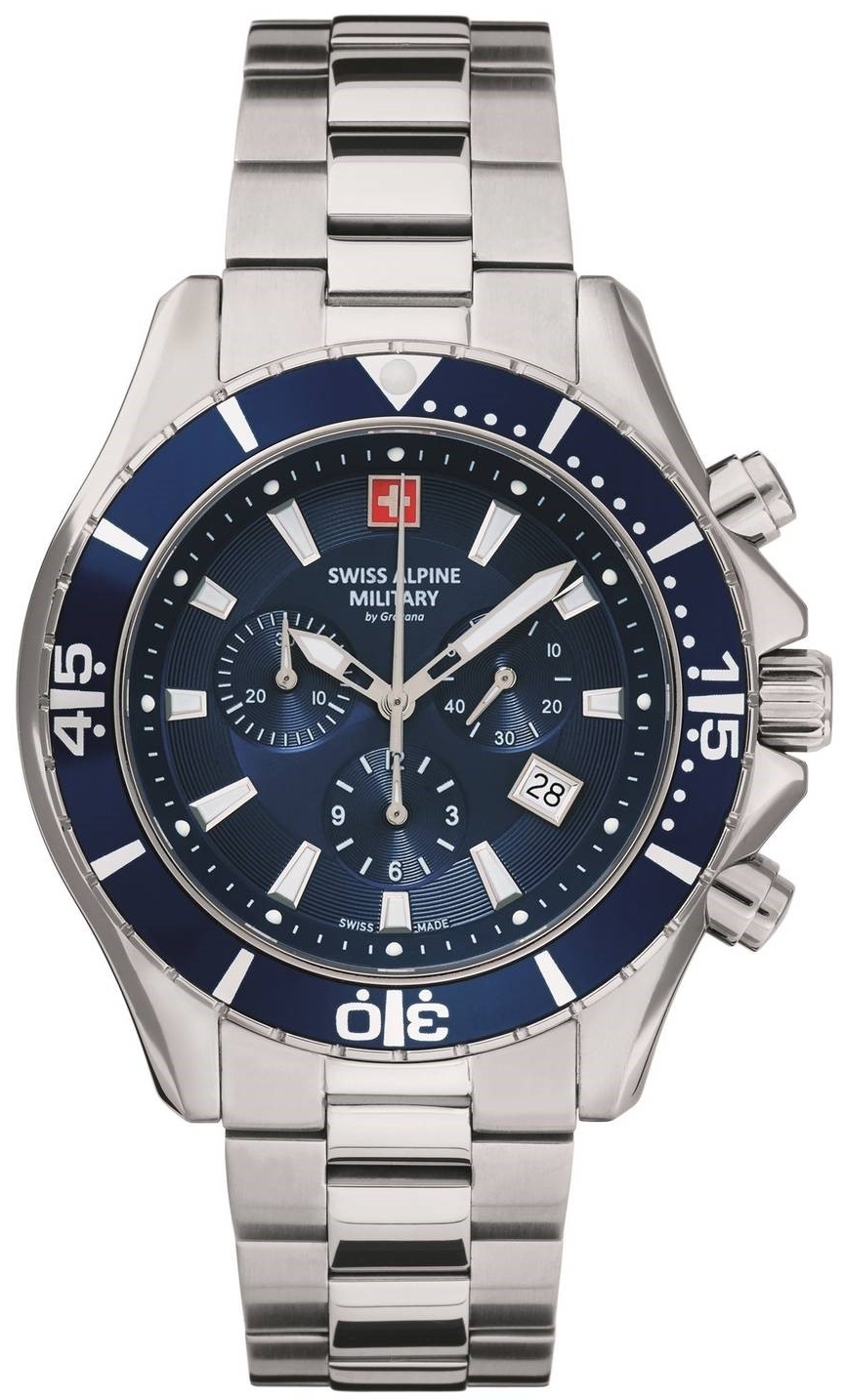 Swiss Alpine Military Herrklocka 7040.9135 Nautilus Chrono Blå/Stål - Swiss Alpine Military
