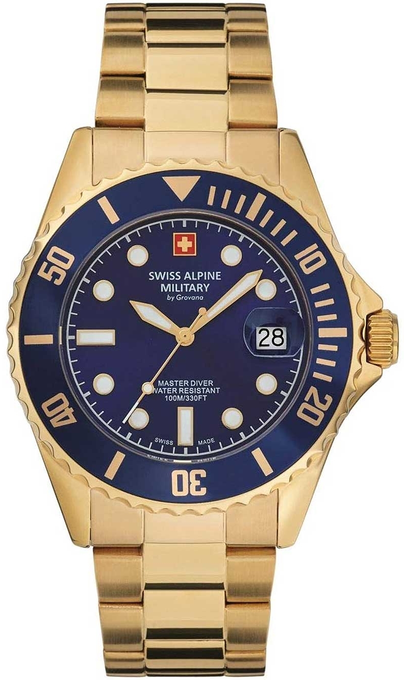 Swiss Alpine Military Herrklocka 7053.1115 Classic Blå/Gulguldtonat - Swiss Alpine Military